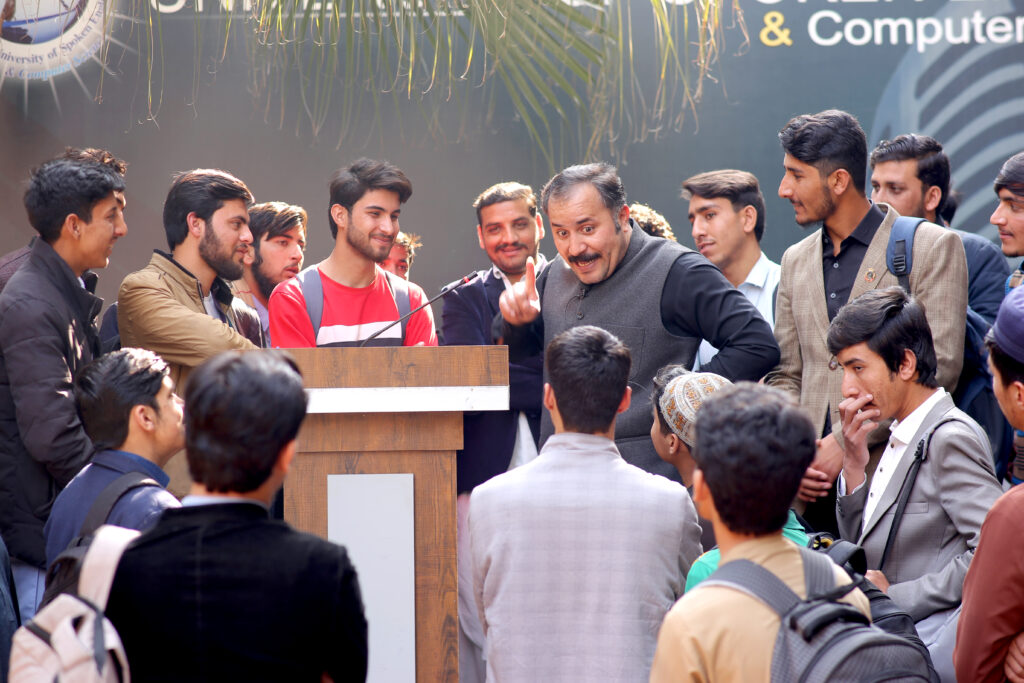 aleem shah Khilji with students of Khyber Pakhtunkhwa